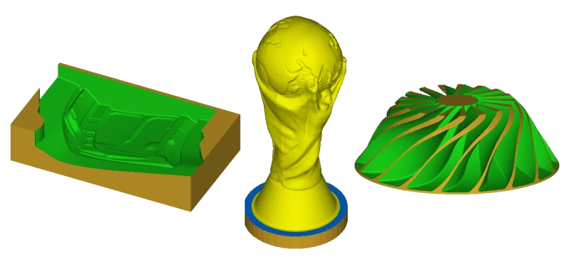 3 and 5 axis machining results from MachineWorks GPU